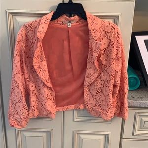 YA peach jacket. Super cute.